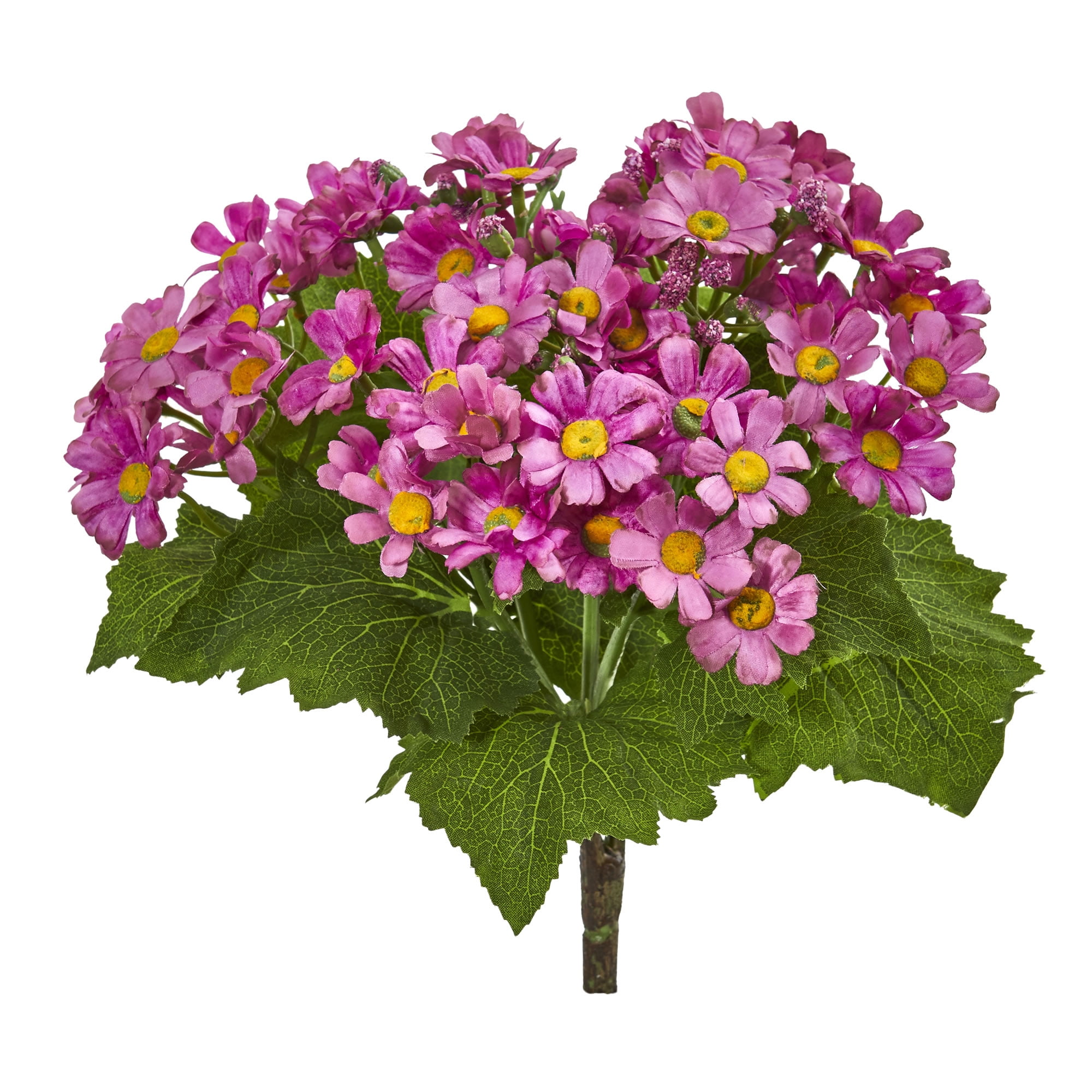 Nearly Natural Daisy Bush Artificial Flower (Set of 6), Purple