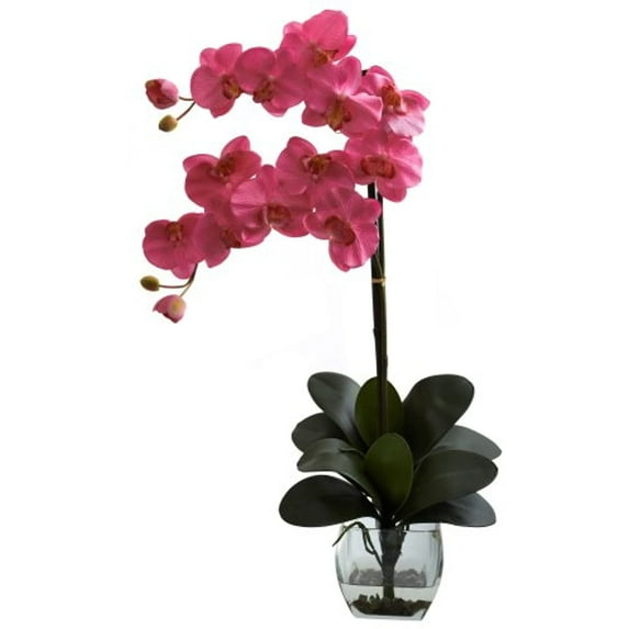 Nearly Natural Double Phalaenopsis Orchid w/Vase Arrangement