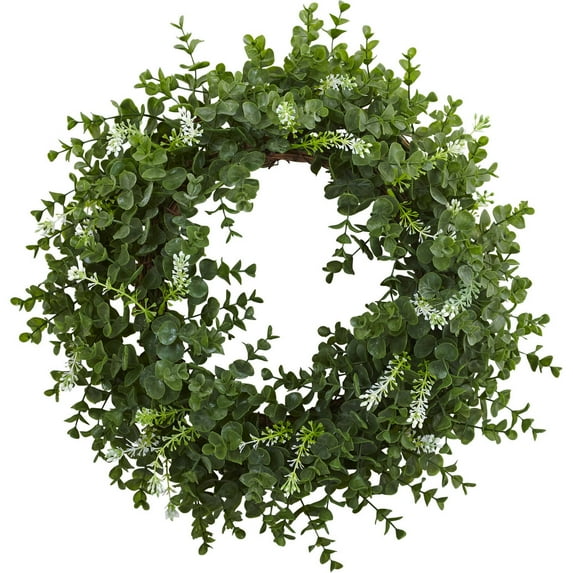 Nearly Natural Eucalyptus Wreath, 18.0" (Assorted Colors)