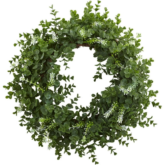 Nearly Natural Eucalyptus Wreath, 18.0" (Assorted Colors)