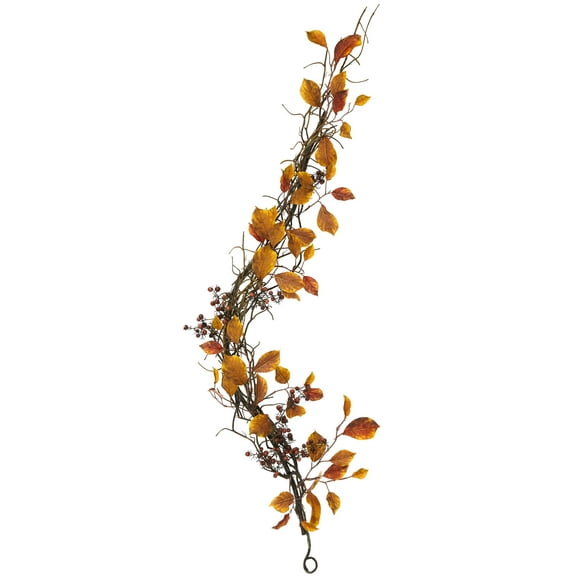 Nearly Natural Fall Foliage Berries Twig Floral Garland, 48" (Multi-color)