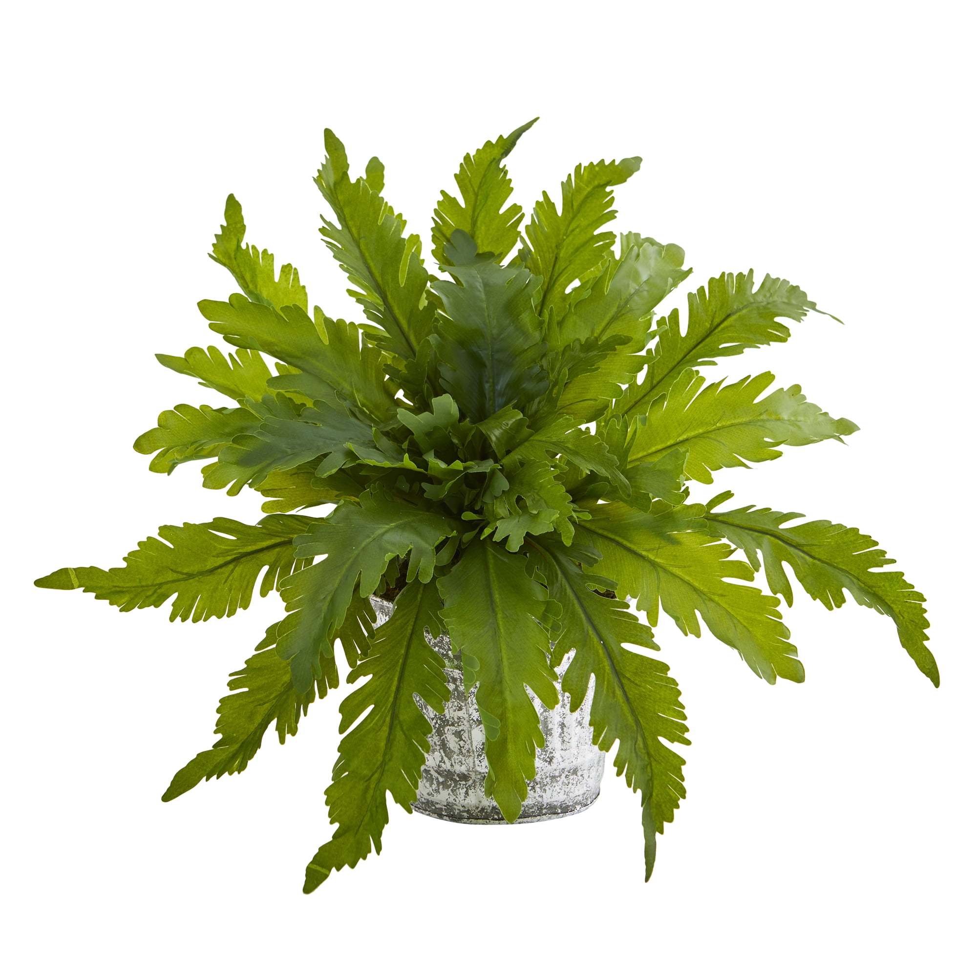 Nearly Natural Fern Artificial Plant in Vintage Hanging Planter