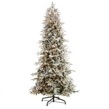 Nearly Natural T3506 9.5 ft. Flocked Manchester Spruce Artificial Christmas Tree