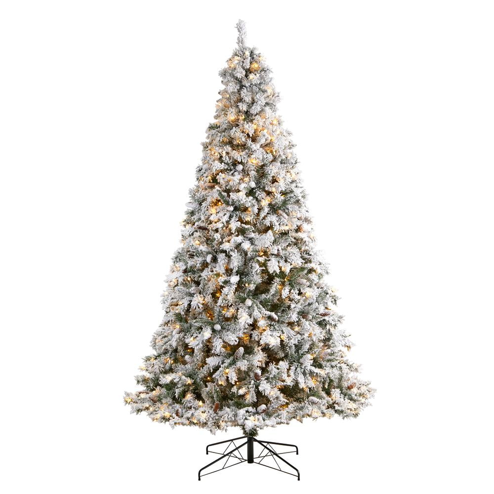 Nearly Natural Flocked White River Mountain Pine Artificial Christmas Tree