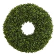 thumbnail image 1 of Nearly Natural Floral Plastic Wreath, 28" (Green), 1 of 2