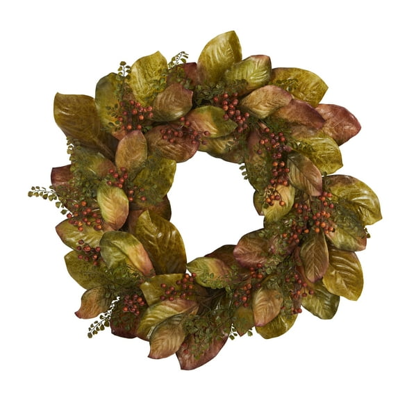 Nearly Natural Floral Plastic Wreath, 30.00" (Assorted Colors)