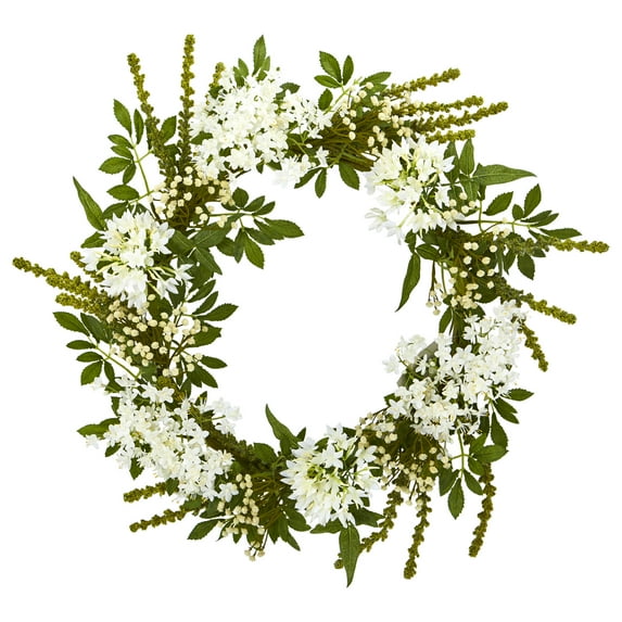 Nearly Natural Floral Plastic Wreath, 5" (Assorted Colors)