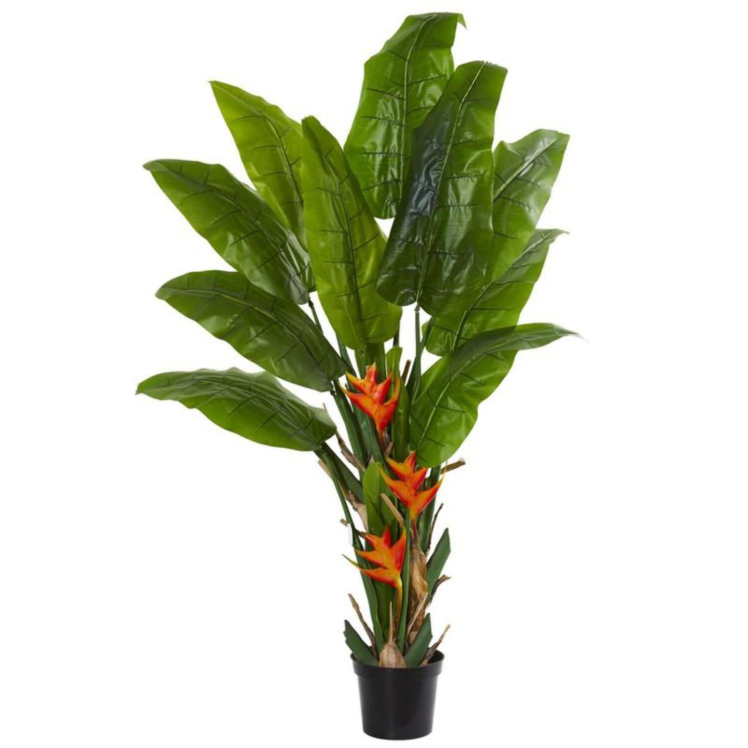 Tropical Breeze 85'' Tangerine Bloom Outdoor Artificial Palm