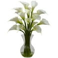 thumbnail image 1 of Nearly Natural Galla Calla Lily with Vase Arrangement, Cream, 1 of 3