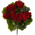 thumbnail image 1 of Nearly Natural Geranium Artificial Flower Bush UV Resistant, Set of 4 (Indoor/Outdoor), Red, 1 of 3