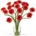 thumbnail image 1 of Nearly Natural Gerbera Daisy Liquid Illusion Silk Flower Arrangement, Orange, 1 of 2