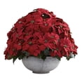 thumbnail image 1 of Nearly Natural Giant Poinsettia Arrangement with Decorative Planter in Green, 1 of 3