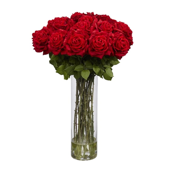 Nearly Natural Giant Rose Silk Flower Arrangement