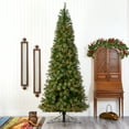 thumbnail image 1 of Nearly Natural Green 10' Artificial Synthetic Cashmere Slim Christmas Tree, 1 of 11
