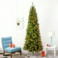 thumbnail image 1 of Nearly Natural Green 9' Cashmere Slim Artificial Christmas Tree with 550 Clear Prelit Incandescent Lights, 1 of 12