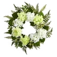 thumbnail image 1 of Nearly Natural 24in. Hydrangea Berry Wreath, White, 1 of 3