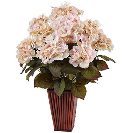 Hydrangea in Bamboo Planter