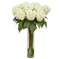 thumbnail image 1 of Nearly Natural Hydrangea Silk Flower Arrangement, White, 1 of 2