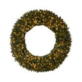 thumbnail image 1 of Nearly Natural Large Christmas PVC Flocked Clear Prelit LED Corded Wreath, 60" (Green), 1 of 7