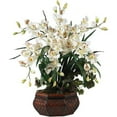 thumbnail image 1 of Nearly Natural Large Cymbidium Silk Flower Arrangement, White, 1 of 3