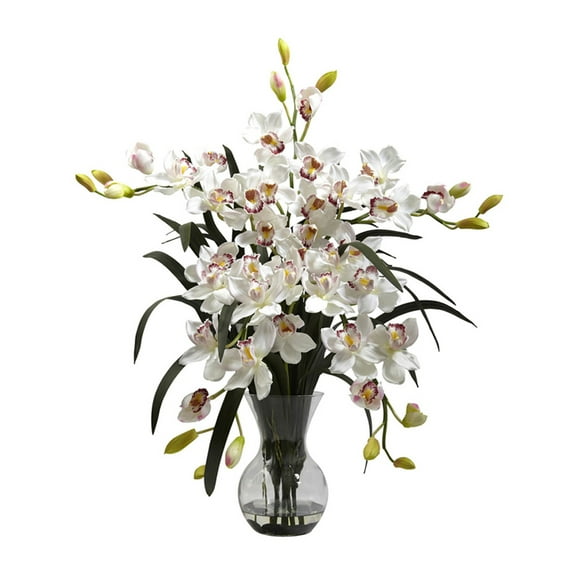 Nearly Natural Large Cymbidium with Vase Arrangement