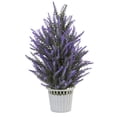 thumbnail image 1 of Nearly Natural Lavender in White Wicker Planter Artificial Plant, Purple, 1 of 4