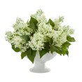 thumbnail image 1 of Nearly Natural Lilac Artificial Arrangement in White Vase, 1 of 2