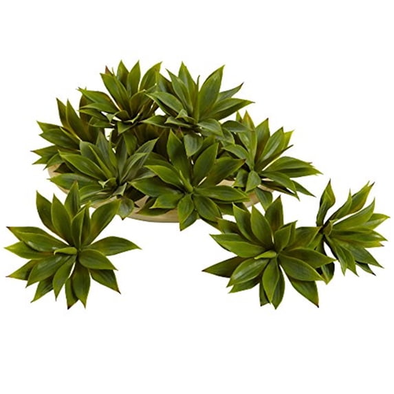 Nearly Natural Mini Agave Succulent Plant (Set of 12), Green