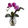 thumbnail image 1 of Nearly Natural Mini Phalaenopsis Artificial Flower Arrangement with Fluted Vase, Yellow, 1 of 3