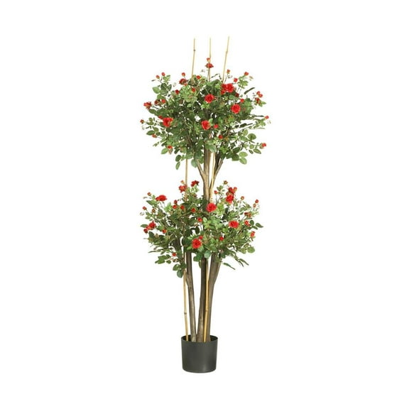 Nearly Natural Mini Rose Topiary Silk Tree