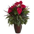 thumbnail image 1 of Nearly Natural Mixed Anthurium Artificial Plant in Decorative Planter, 1 of 2