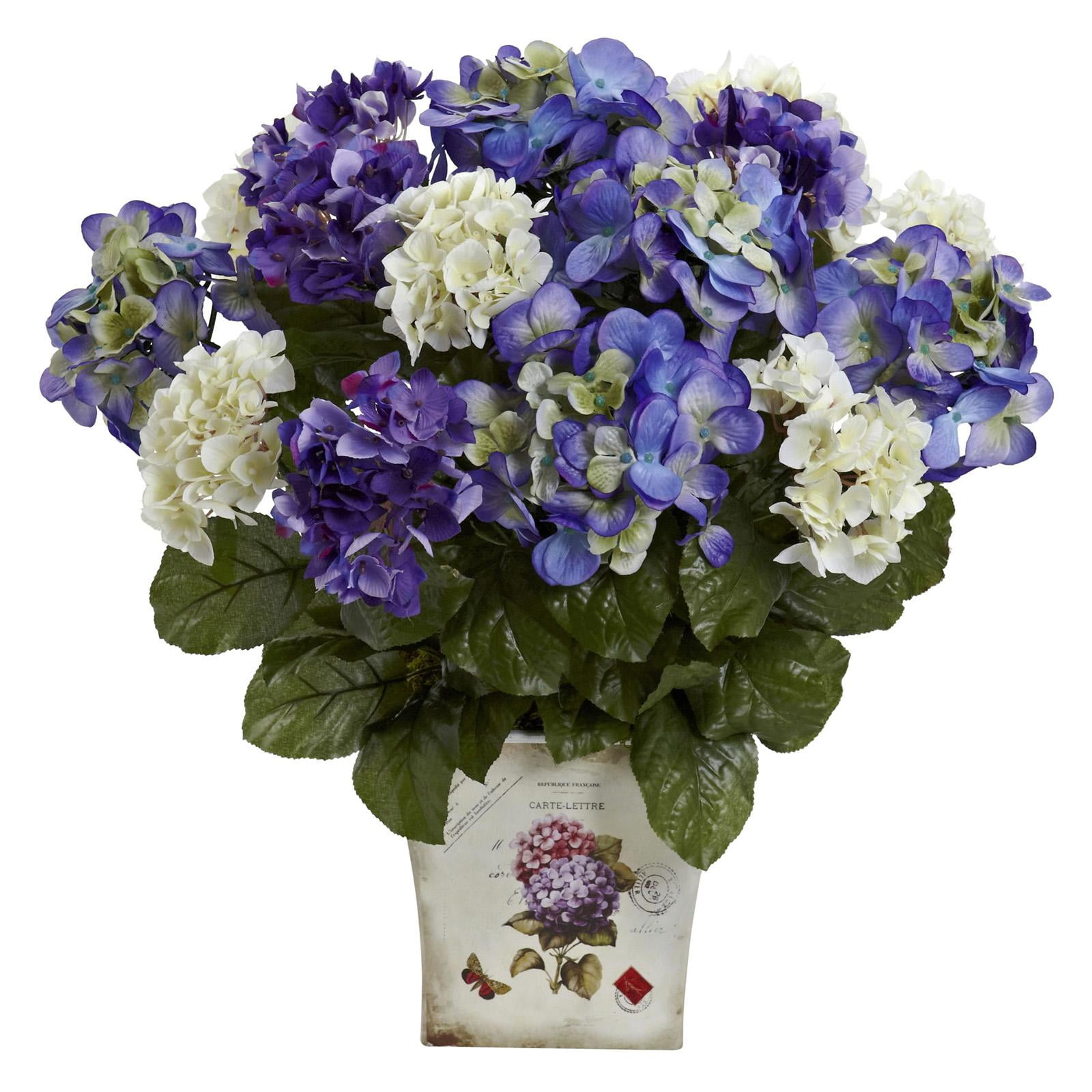 Bright Mixed Hydrangea 30" Potted Outdoor Floral Planter
