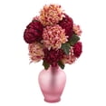 thumbnail image 1 of Nearly Natural Mum Artificial Arrangement in Rose Colored Vase, 1 of 1