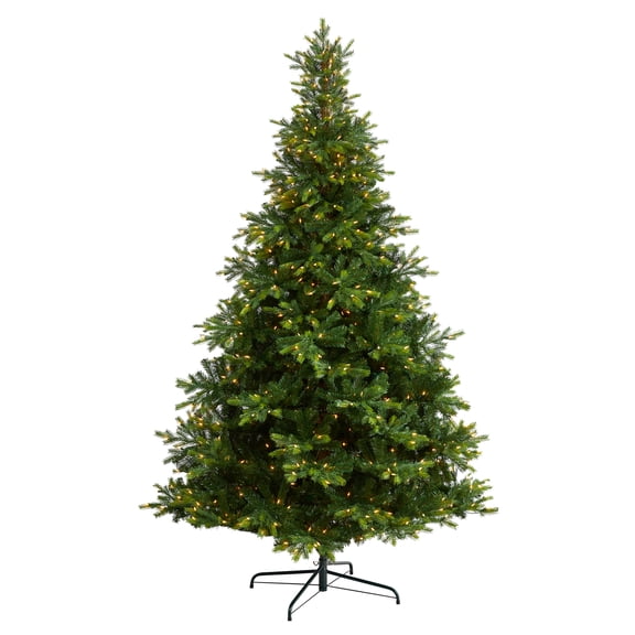 Nearly Natural 9ft. North Carolina Spruce Artificial Christmas Tree with 750 Clear Lights and 1912 Bendable Branches