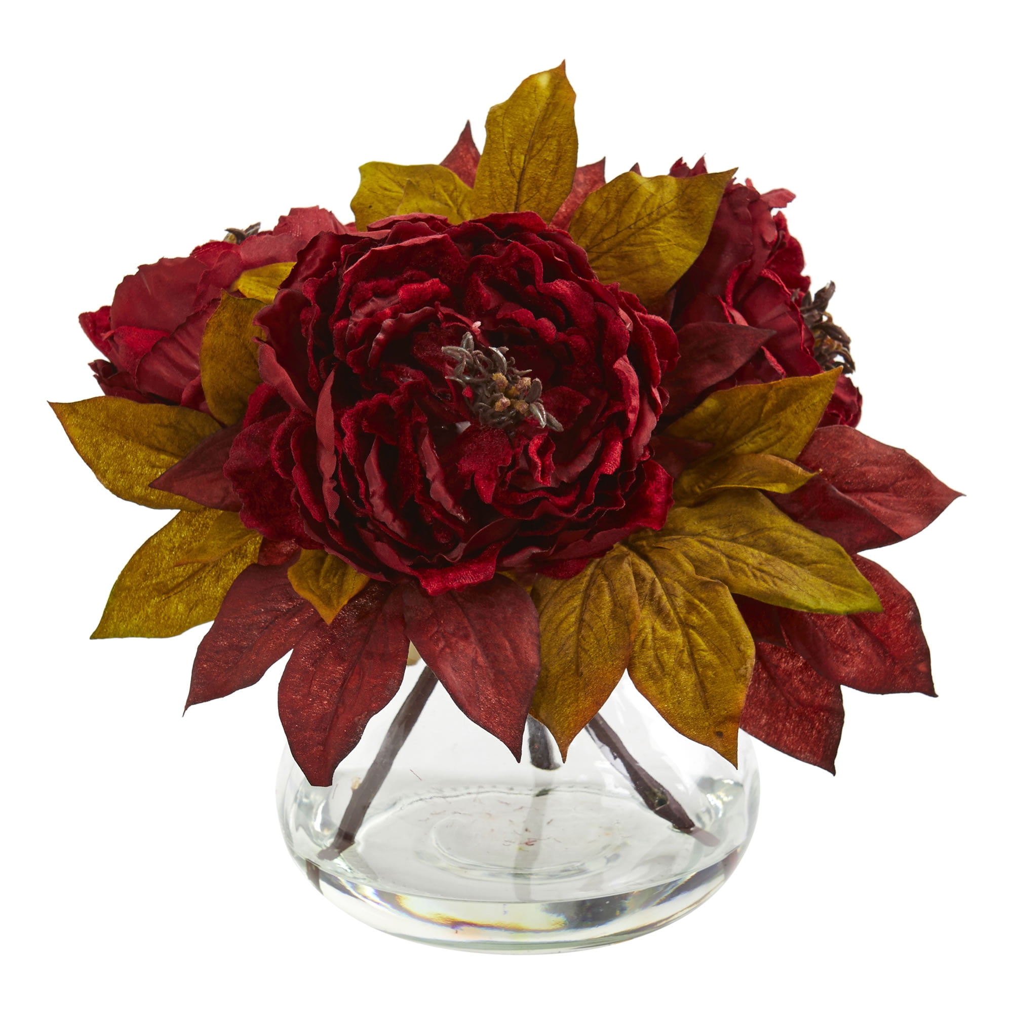 Nearly Natural Peony Artificial Arrangement, Red