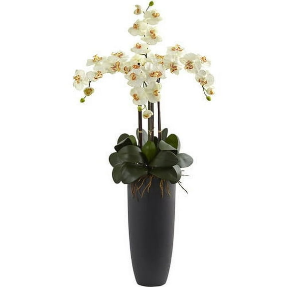 Nearly Natural Phalaenopsis Orchid Arrangement with Bullet Planter