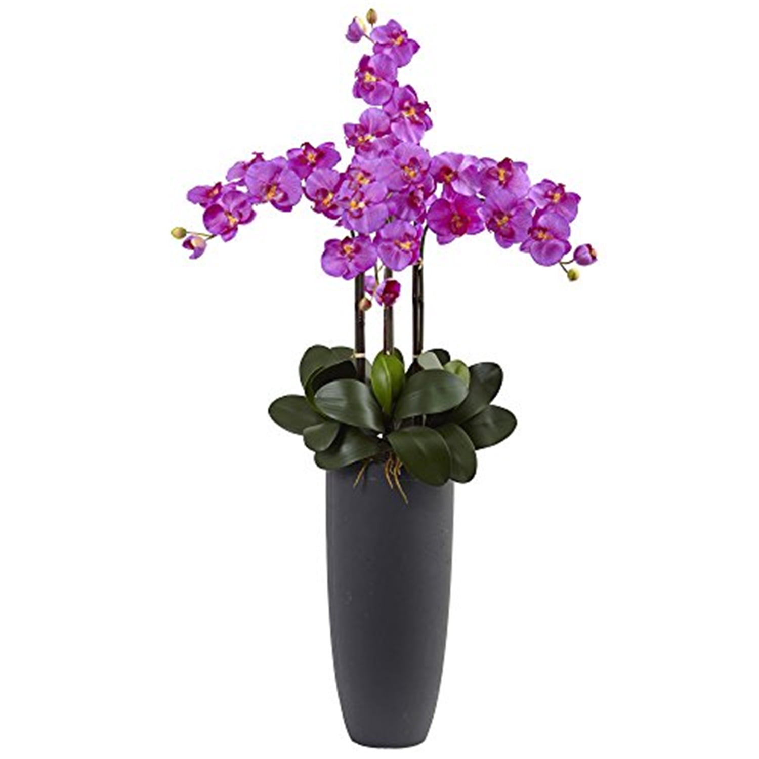 Nearly Natural Phalaenopsis Orchid Arrangement with Bullet Planter