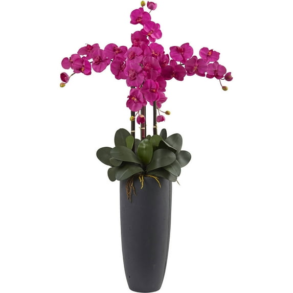 Nearly Natural Phalaenopsis Orchid Arrangement with Bullet Planter