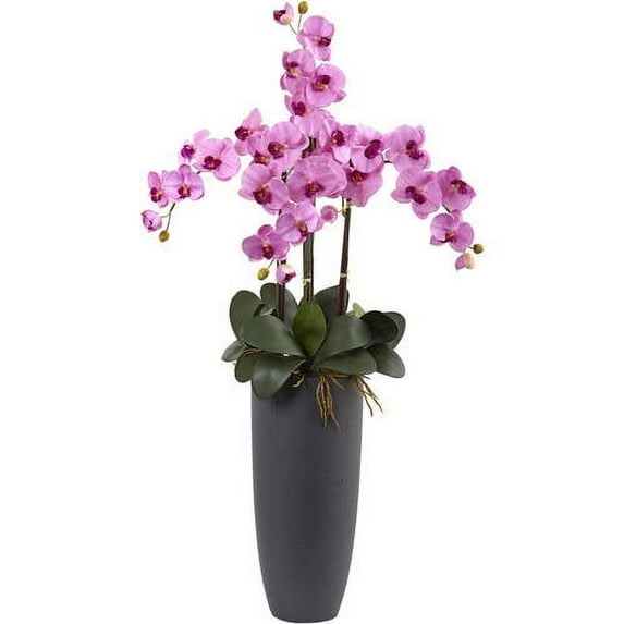Nearly Natural Phalaenopsis Orchid Arrangement with Bullet Planter