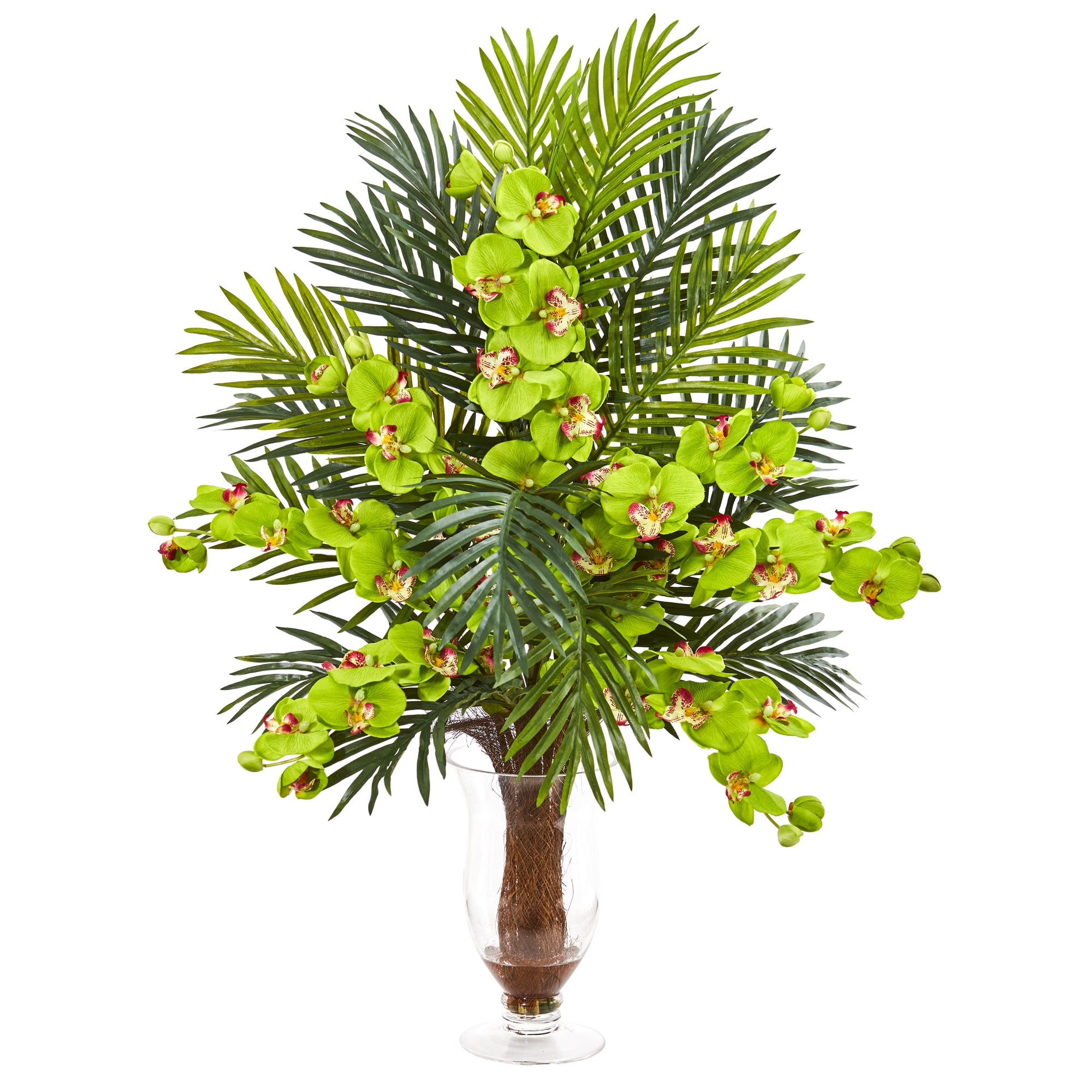 Nearly Natural Phalaenopsis Orchid and Areca Palm Artificial Arrangement