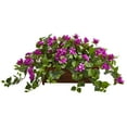 thumbnail image 1 of Nearly Natural Plastic 18" Bougainvillea Artificial Plant in Decorative Planter, Purple, 1 of 2