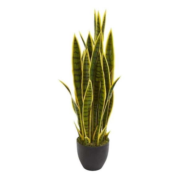 Nearly Natural Plastic 33" Sansevieria Artificial Plant, Green