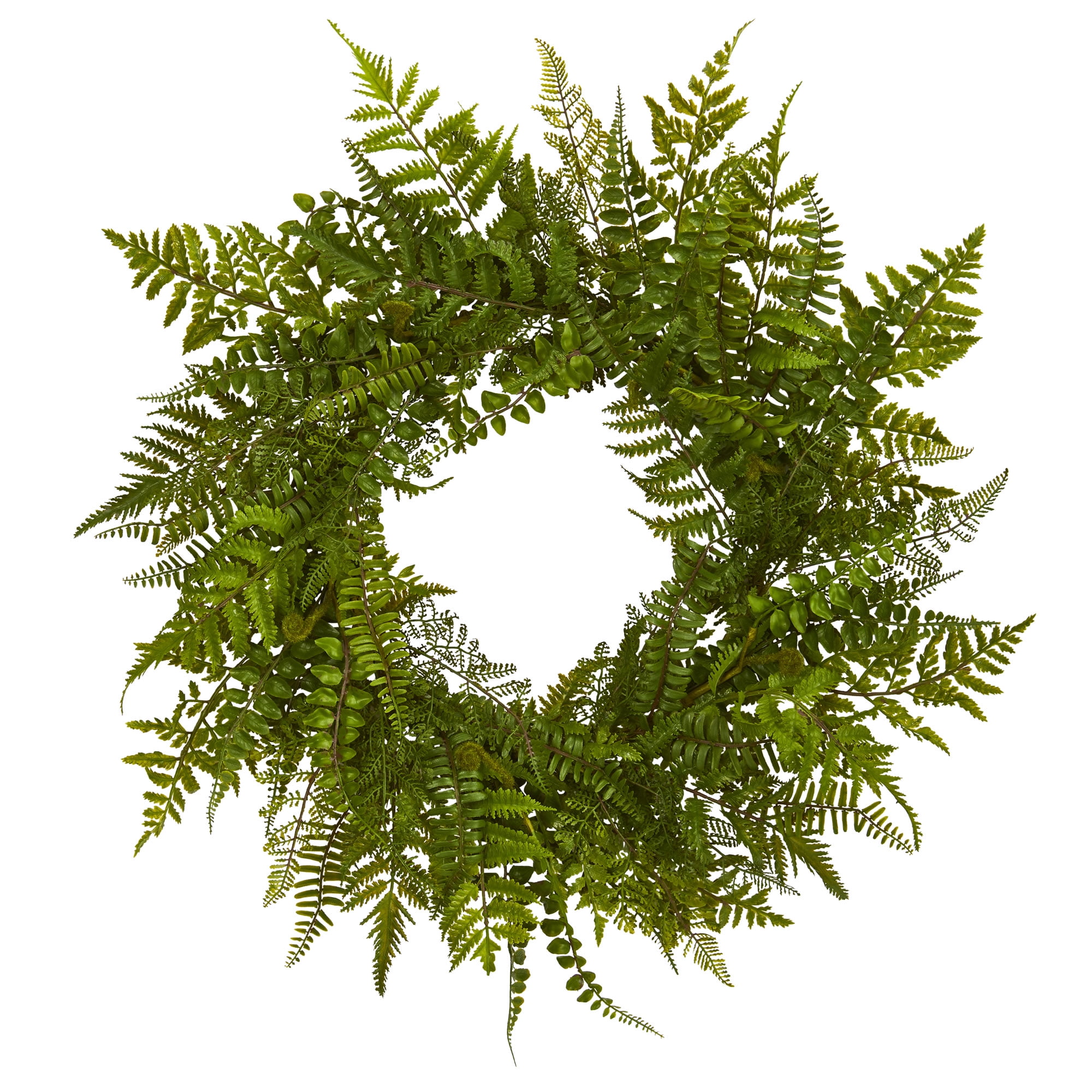 Nearly Natural Plastic Wreath, 24" (Green)
