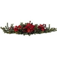 thumbnail image 1 of Nearly Natural Poinsettia & Berry Centerpiece, 1 of 6