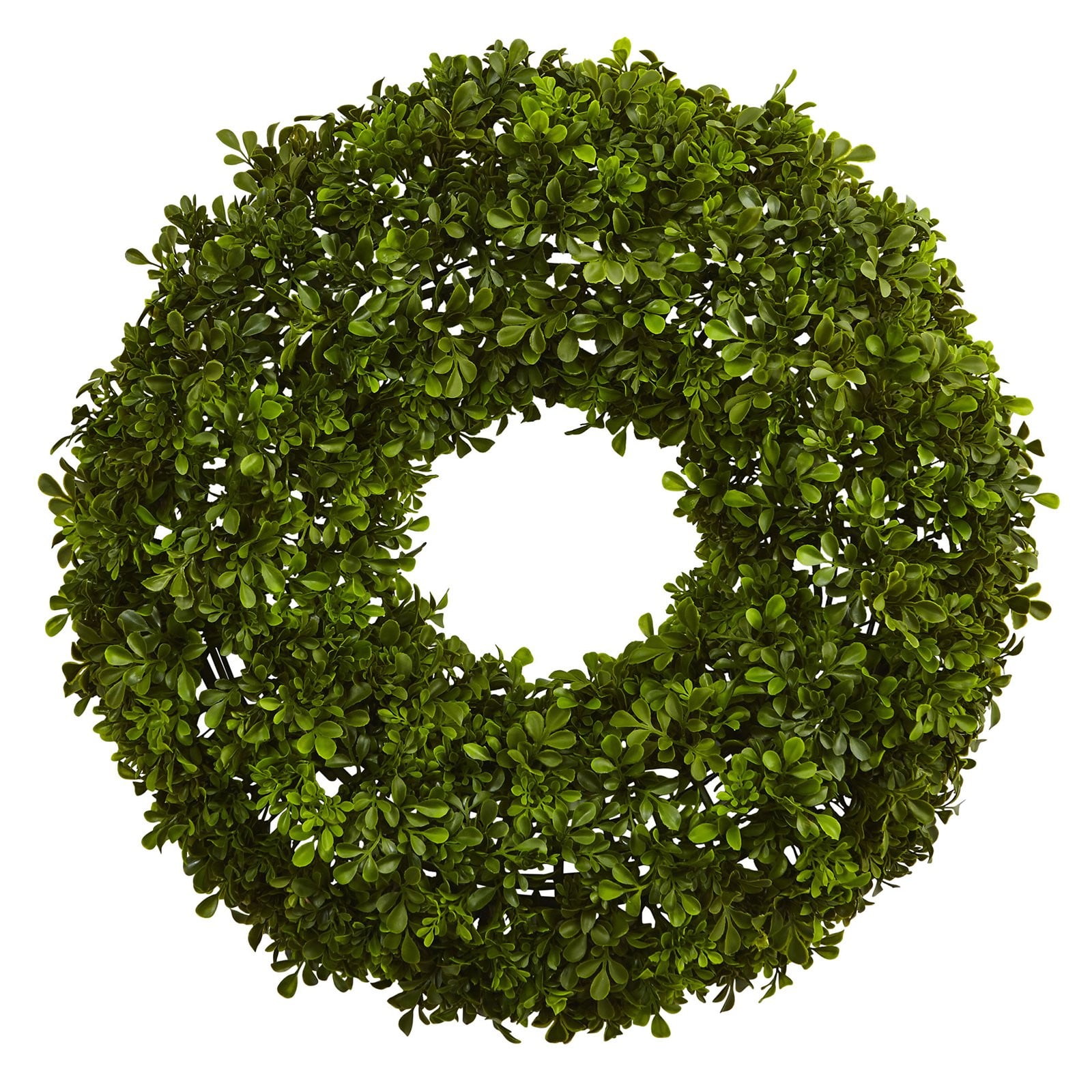 Nearly Natural Polyester Artificial Boxwood Wreath, 22" (Green)