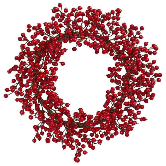 Nearly Natural Polyester Wreath, 22" (Assorted Colors)