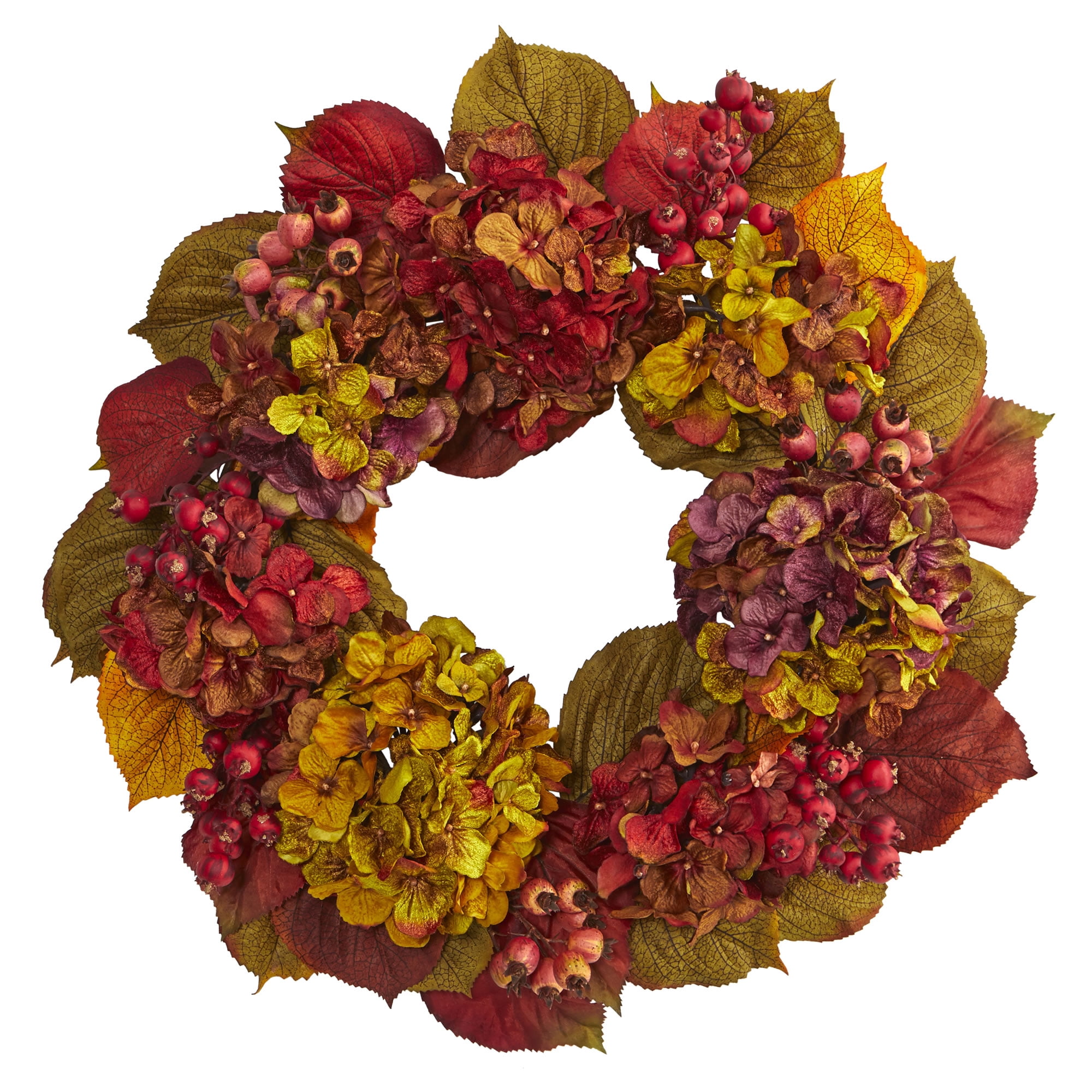 Nearly Natural Polyester Wreath, 24" (Assorted Colors)