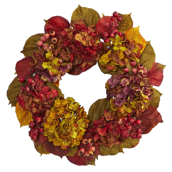 Nearly Natural Polyester Wreath, 24" (Assorted Colors)