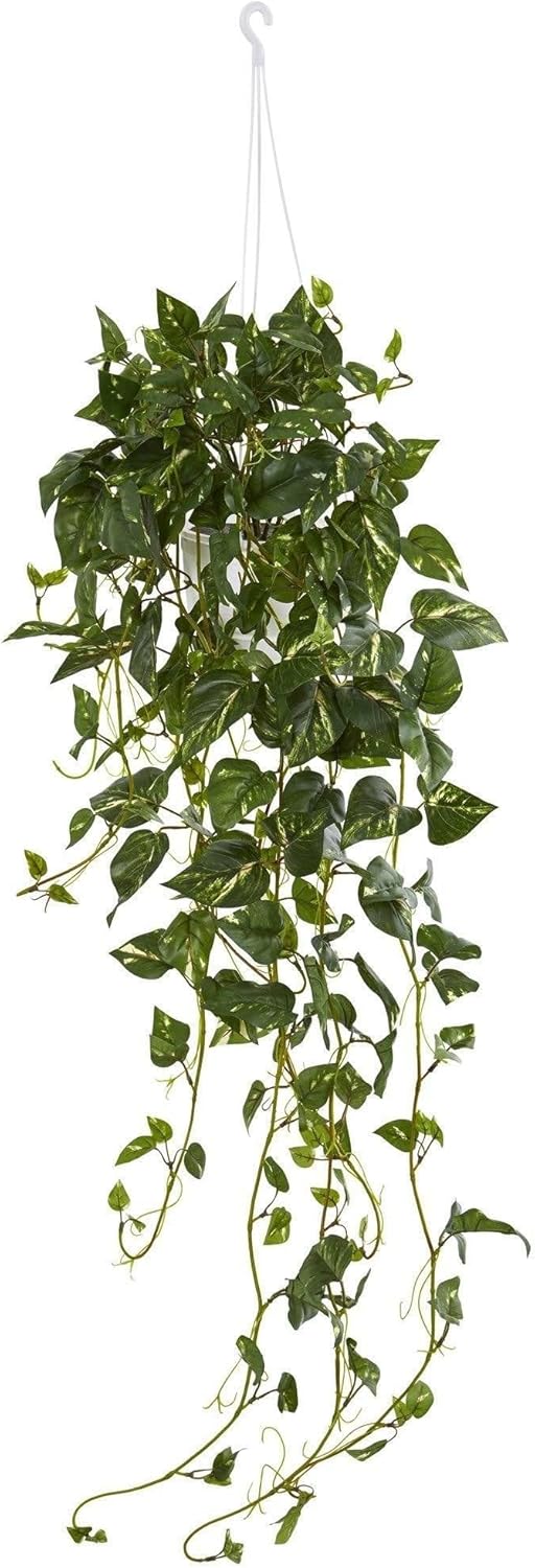 Nearly Natural Pothos Hanging Basket Artificial Plant