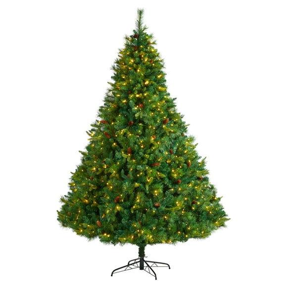 Nearly Natural Prelit LED Clear Lights, Mixed Pine Artificial Christmas Tree, 8'